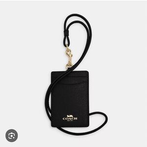 Coach Black ID Lanyard